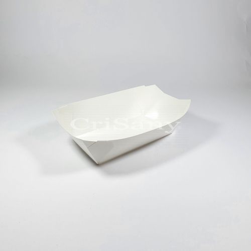 Кутия  картон лодка бяла - голяма /100 бр./