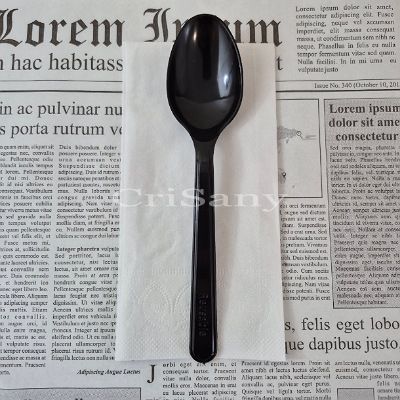 СЕТ лъжица + салфетка черен /1 бр./