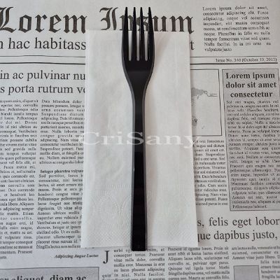 СЕТ вилица + салфетка черен /1 бр./