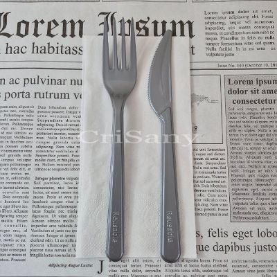 Комплект вилица + нож + салфетка /1 бр./