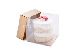 Кутия за торта 10/10/10 ПВЦ- злато А /12 бр./