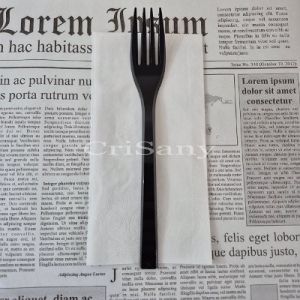 СЕТ вилица + салфетка черен /1 бр./