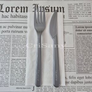 Комплект вилица + нож + салфетка /1 бр./