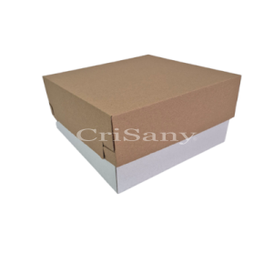 Кутия за торта 26/26 бяло/кафяво /10 бр./