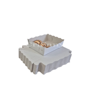 Кутийка за понички картон бяла средна /100 бр./