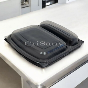 Кутия черна с прозр. к-к 2 отдел. /50 бр./