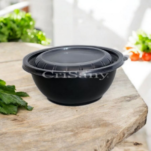 Кутия салата кр.черна 1000мл с прозр. к-к 50 бр