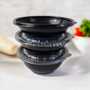 Кутия салата кр. черна 500мл с прозр. к-к 50 бр.