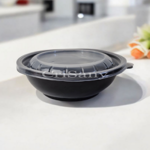 Кутия салата кр. черна 750мл с прозр. к-к 50 бр.