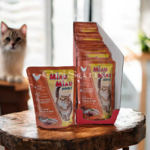 MIAU ПАУЧ за котки Пиле/Дроб 100гр-20бр+4подарък