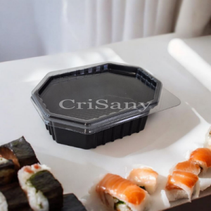 Кутия за суши РЕТ 250мл шестоъг.черна /50 бр./